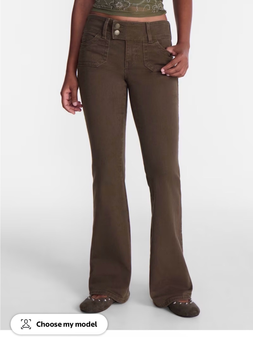 No Boundaries Women’s Brown Straight-Leg Stretch Jeans